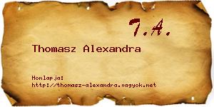 Thomasz Alexandra névjegykártya